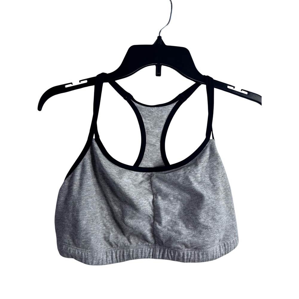 Fruit of the Loom Sports Bra 40 Gray Racerback Cotton Blend Womens